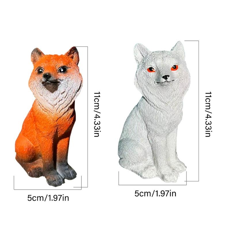 Sitting Foxes Figurines Garden Foxes Statue Landscape Decors Animal Figurines Sculpture Table Centrepieces Home Decors