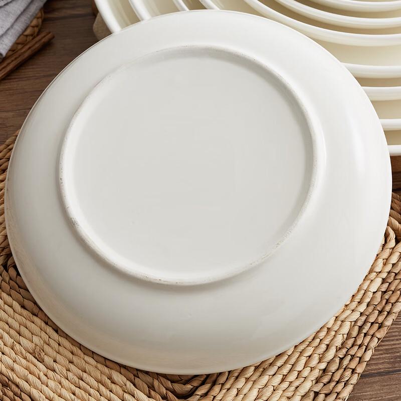 ZISIZ Pure White Thick Ceramic 18-inch Deep Plate