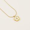 Stainless steel five-leaf clover 18K letter necklace high sense 26 shell letter pendant jewelry