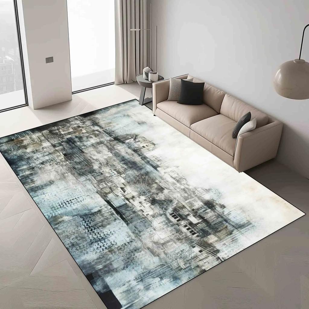 Lätt lyxmattor för vardagsrumsdekoration Sovrum Halkfri matta Nordisk Stor yta Golvmattor Lounge Tvättbar Fluffig matta