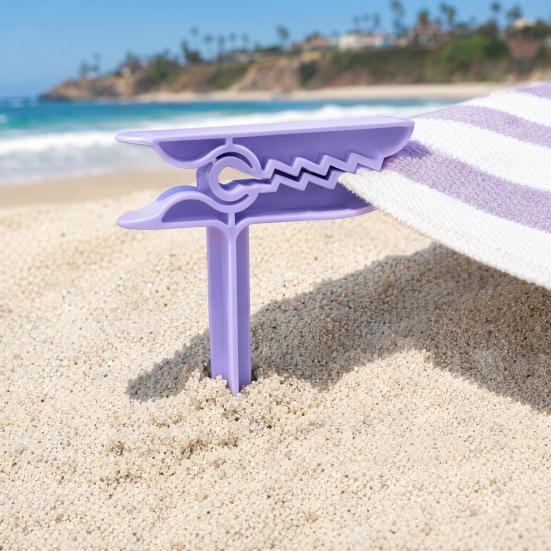 4 Stück Strandtuch-Befestigungsclip-Hering, Winddichte Outdoor-Picknickdecke Sandspikes, Tragbarer Deckenhalter Picknickmatte Klemmen