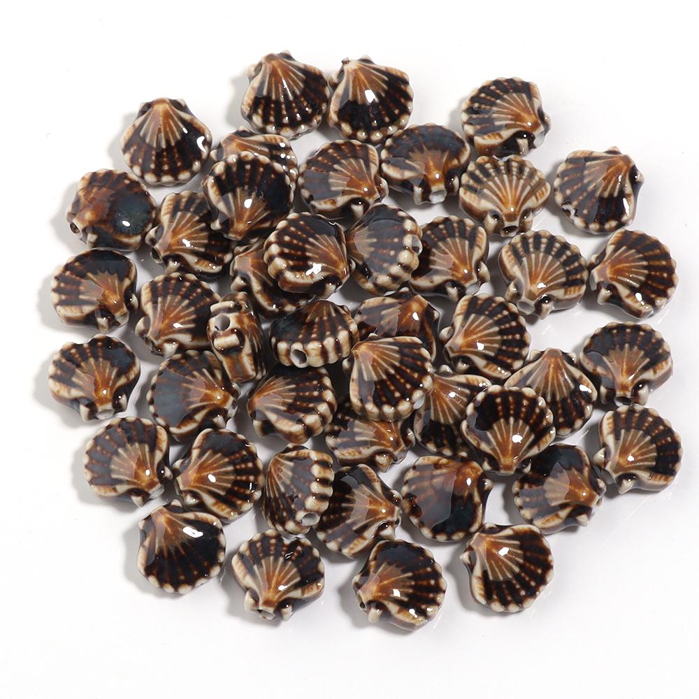 5pcs/lot Small Shell Ceramic Beads Color Cute Spacer Charms Bead for DIY Necklace Bracelet Earring Jewelry Making Accessories