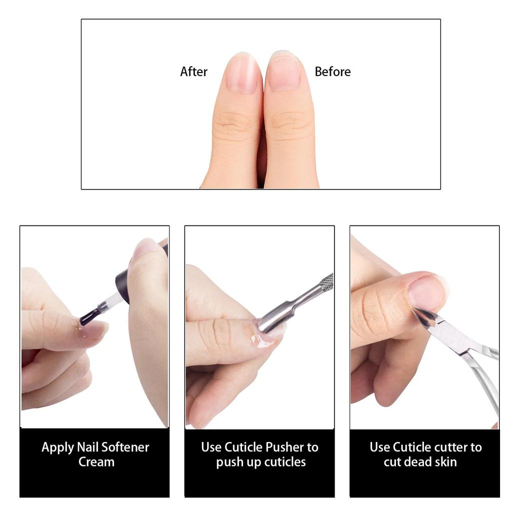 Stainless Steel Nail Scissor Steel Push Nail Art Tool Set Stainless Steel Nail Barb Scissor Nail Remover Skin Eliminator Pliers