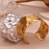 MamacitaSlay Exaggerate 32MM Width Beat Grain Geometric Bangles Party Stainless Steel Waterproof Jewelry High Quality Bracelets