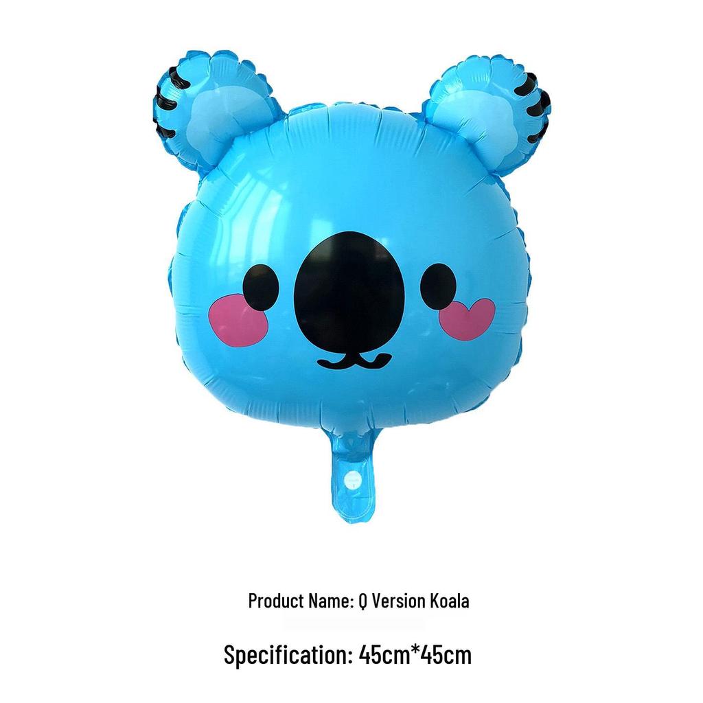 18" New Q Version Kids' Cartoon Animal Foil Balloon for Birthday Decorations