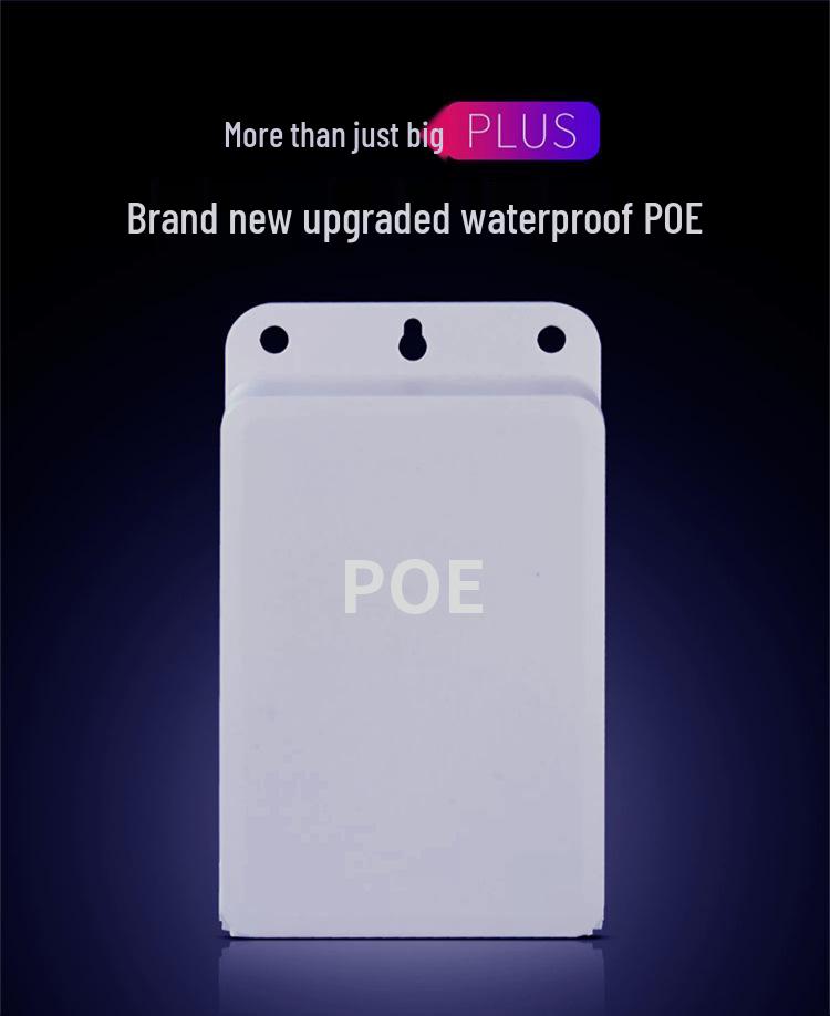 Rainproof POE Splitter 48V to 12V/15V/24V, 2A Gigabit Ethernet for Outdoor Network Monitoring