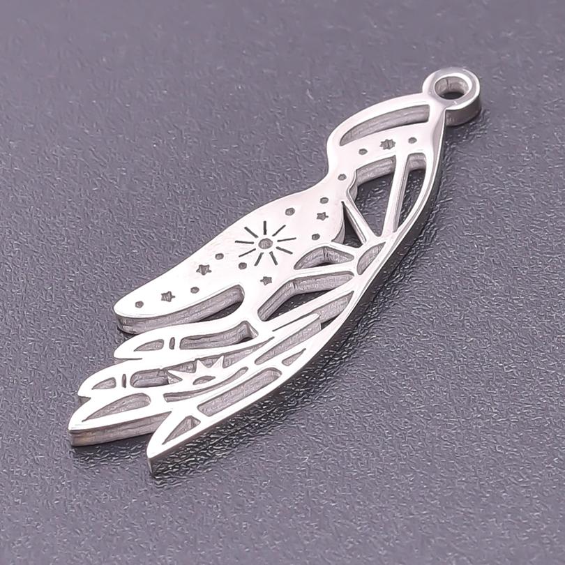 5pcs Bedeltjes Never Fade Heart Sun Moon Star Charms For Jewelry Making Bulk Phase Of The Moon Pentagram Stainless Steel Pendant