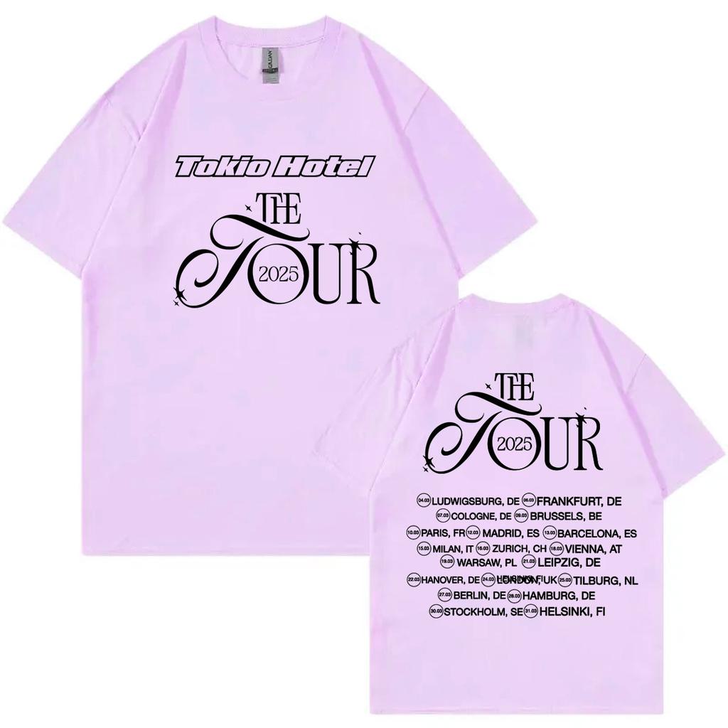 Turné Tokio Hotel 2025 Tričko s oboustranným potiskem Punk Rock Hip Hop Tričko s krátkým rukávem Muži Ženy 100% bavlna Oversized trička