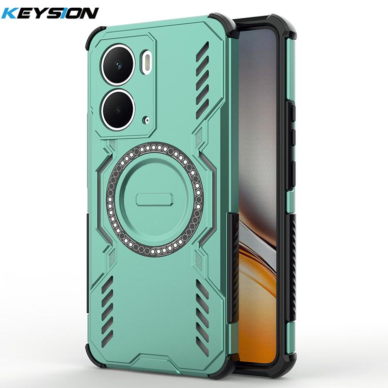 KEYSION Hollow Heat Dissipation Case for Realme P3 5G Silicone+PC Magnetic Cooling Shockproof Phone Cover for OPPO Realme P3 5G