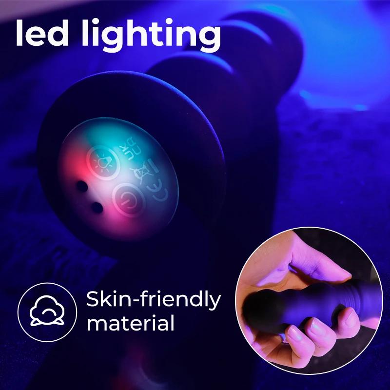 Thrusting Male Prostate Massager Anal Vibrator Wireless Remote 10 Modes Telescopic Silicone Butt Plug Adult Sex Toys For Men Gay