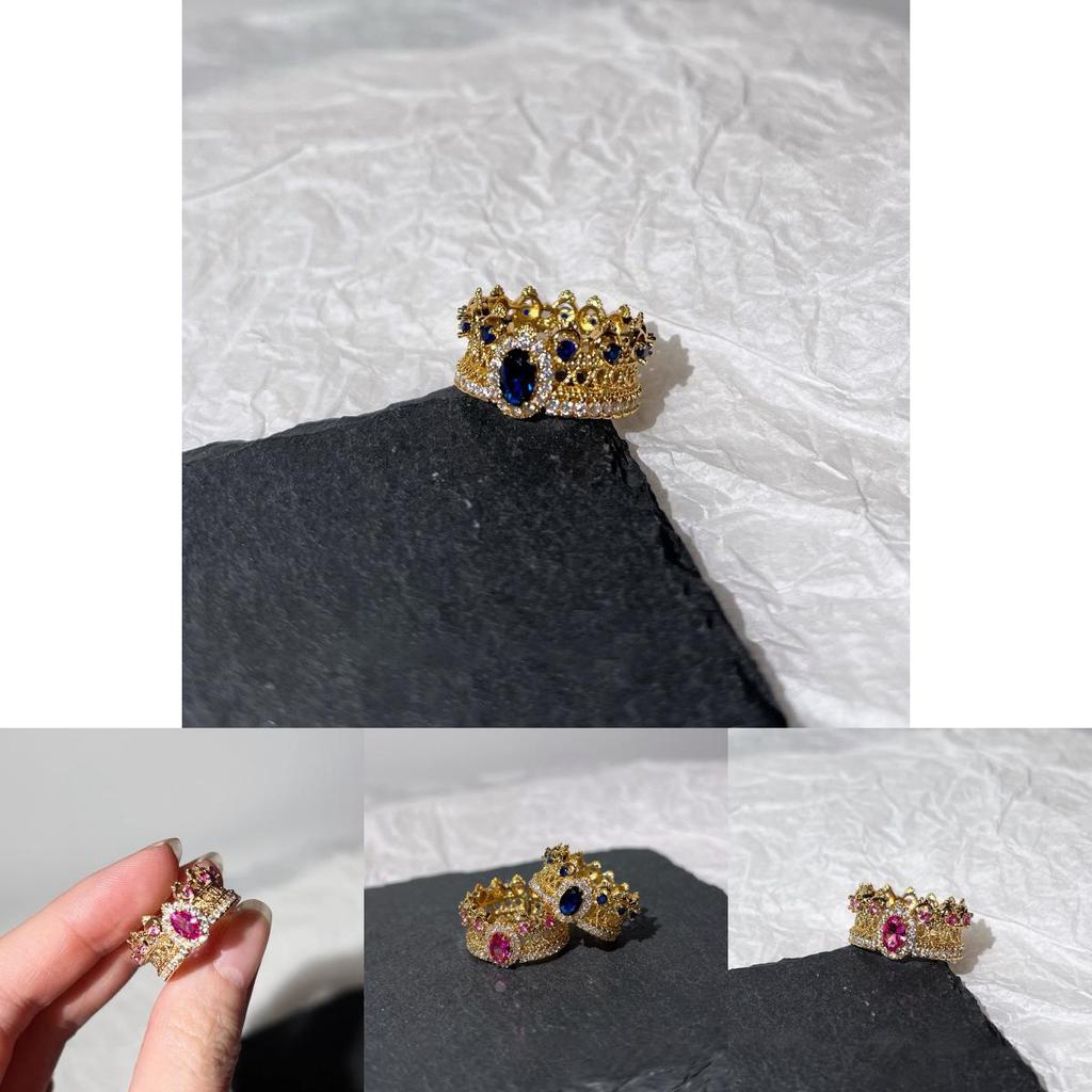 Exquisiter geometrischer Stil Verstellbarer offener Ring mit bunten Zirkonia-Steinen für Damen