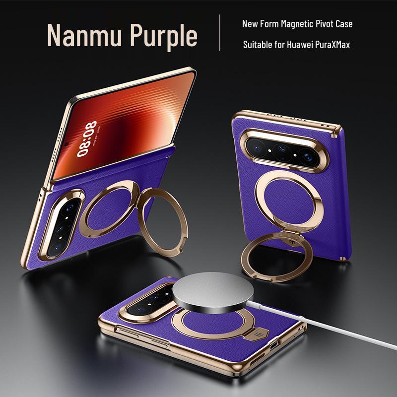 Funda Coleccionista para Teléfono Plegable Huawei Pura X Max con Soporte - Modelo Protector Electroplateado