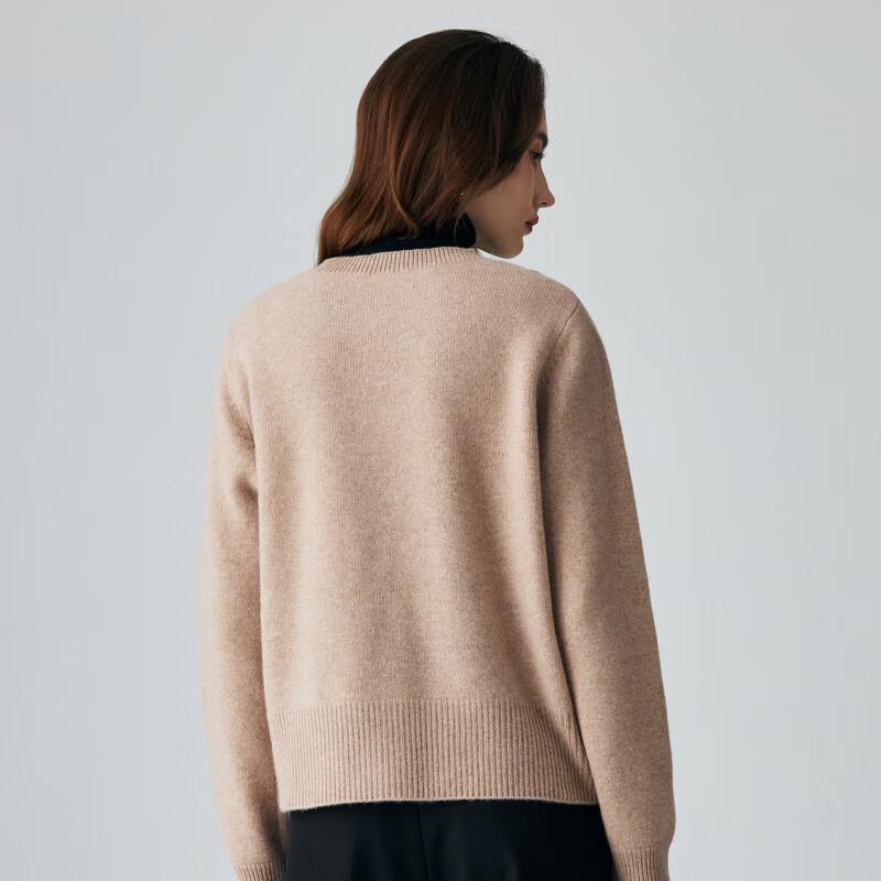 PALUOPO Women's Pure Cashmere Henry Collar Cardigan