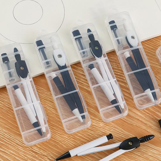 Set Bussola Metallica 2-in-1 con Matita Automatica Strumento per Disegno Geometrico per Studenti Ufficio Portatile Preciso Scatola di Conservazione per Matematica Arte & Ingegneria