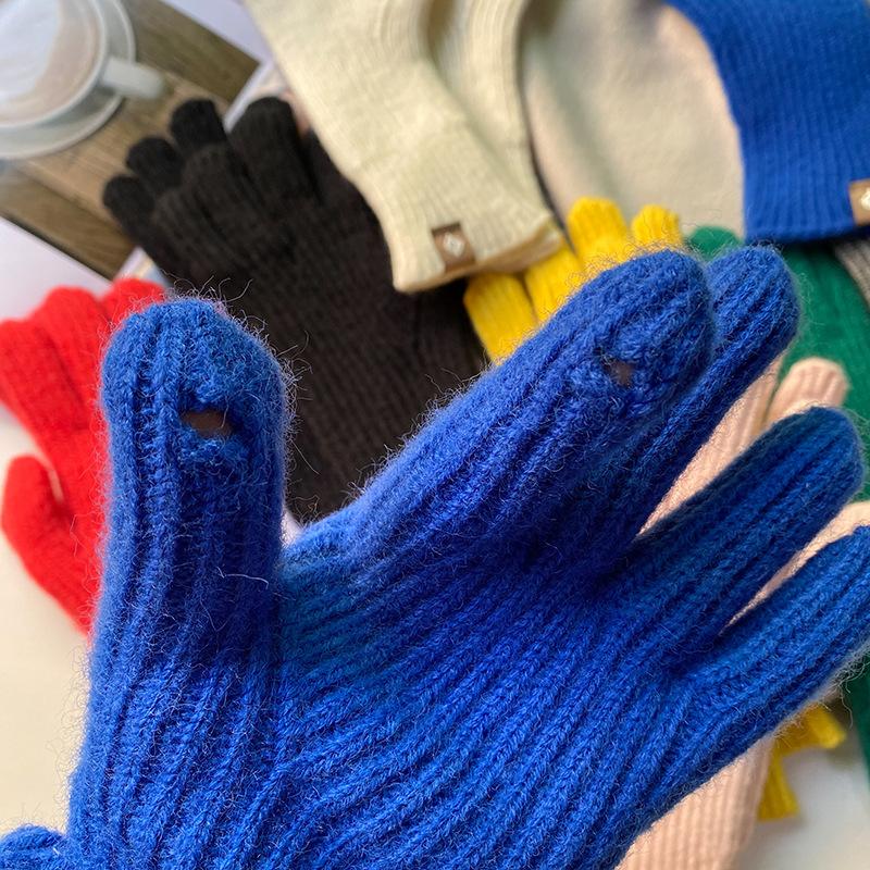 2022  Touch Screen Winter Gloves For Women Cashmere Mittens Ladies Fashion  Knitted  Warm Hand  Gloves