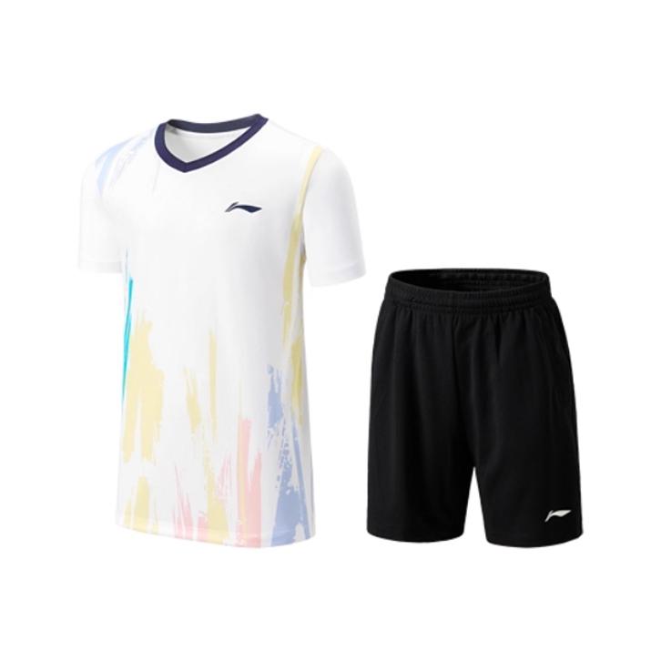 

Li Ning Модный принт Трендовый Дышащий Быстросохнущий Прохладный Соревновательный костюм Женская Активная одежда Стандартный-Белый AATV044-2 M