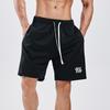 Men Summer Casual Shorts Elastic Drawstring Waist Fitness Shorts Quick-Drying Sports Shorts with Pockets Solid Color Wide Leg Shorts