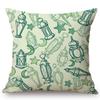 Muslim Ramadan Kareem Eid Mubarak Festival Home Decoration Sofa Cushion Cover Cartoon Hand Sketch Islam Mosque Throw Pillow Case