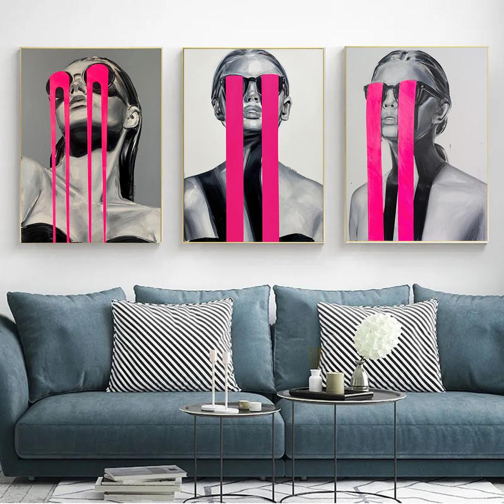 Abstract Fashion Woman Sunglasses Wall Art Poster Modern Popular Home Living Room Decoration Canvas Painting Mural Print Picture