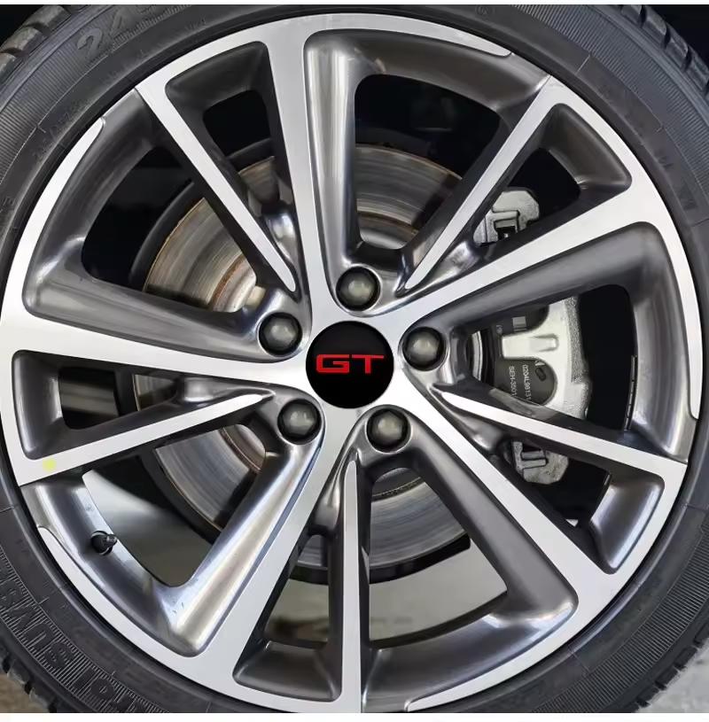 VKDF5 4Pcs 56mm 60mm GT Emblem Car Wheel Center Hub Caps Badge Rim Cover Sticker For Peugeot Kia GT Ceed Rio Sportage Picanto