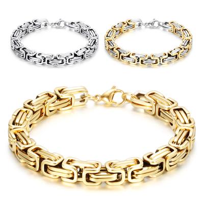 Bracelet personnalisé en chaîne en titane et acier, rétro, Patchwork, tendance, pour hommes et femmes