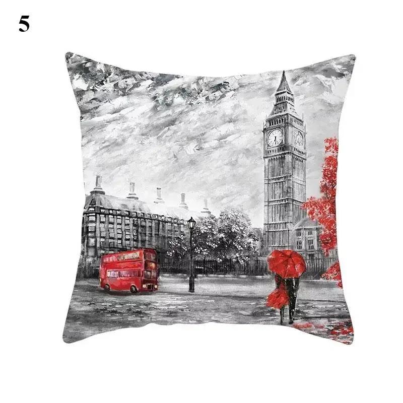 Valentine's Day Cushion Cover Red Heart Print Pillowcase Pillowcase Sofa Sofa Pillowcase