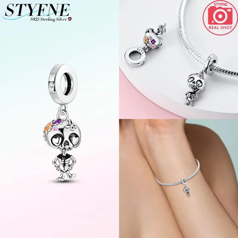 Copperhalloween Luminous Ghost Skull Beads Charm Fit Original Bracelet Women'S Diy Boutique Jewelry Gift