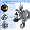 Dragon Figure with Solar Lights Resin Funny Dragon Figure Garden Decoration Yard Sculpture for Festival Outdoor Decor