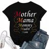 Adults Casual Daily Round Neck Printed Short Sleeved T-shirt Letter Top