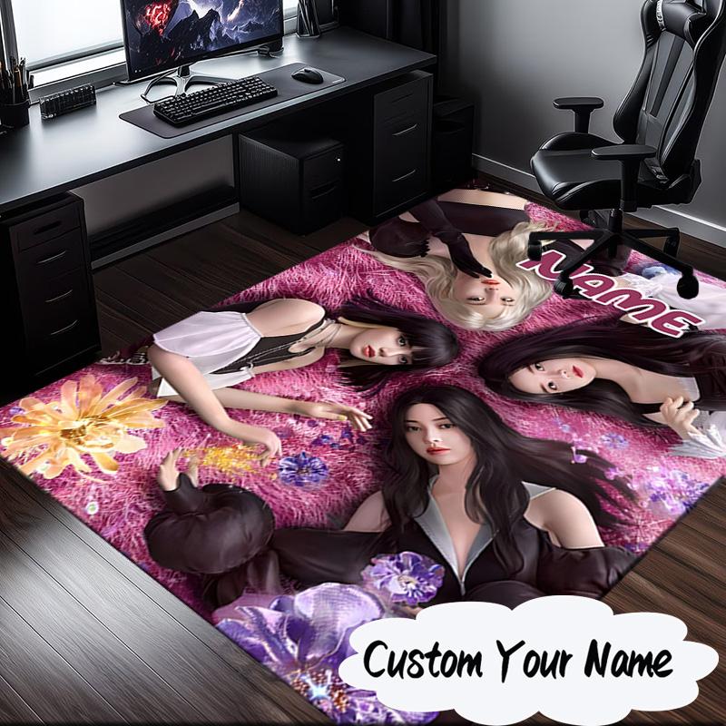 Custom Name Kpop Fantasy Models Carpet, Chair Rug,Area Rug for Office Bedroom living rooms bedroom, Doormat decor Christmas fan gifts