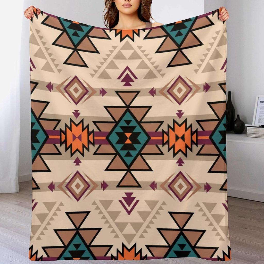 Bohemian Blanket Flannel Blanket Tribal Print Blanket Camping Bed Outdoor Sofa Office Blanket