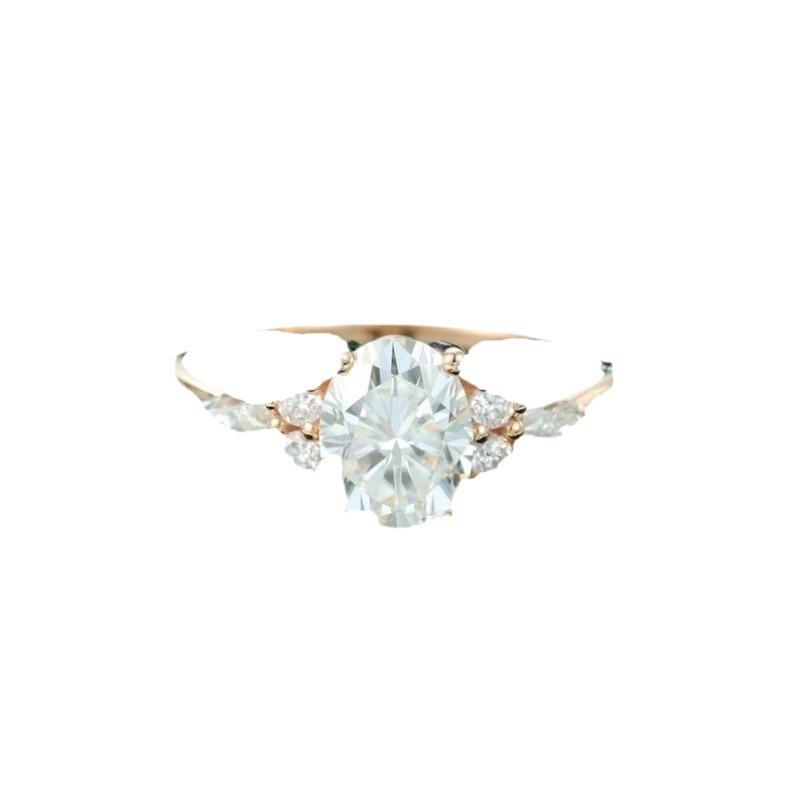 2023 New Copper Princess Ring with White Zircon Simulated Diamond