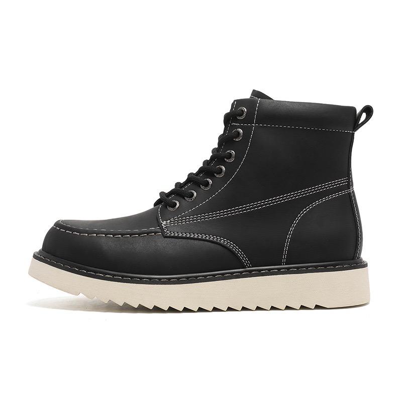 British Style Lace Up Desert Boots Fashionable Leather Outdoor Work Shoes Men Sneakers Ankle Boots Thick Soled Mid Top Men Boots