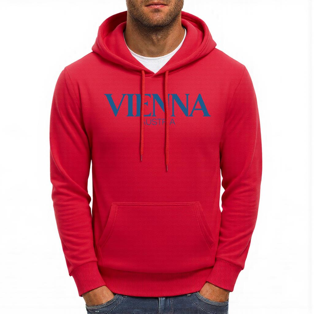 Vienna Austria Letter Design Men Hoody Hip Hop Casual Hoodie Oversized All-Match Autumn Sportswear Street Fleece Hoodies