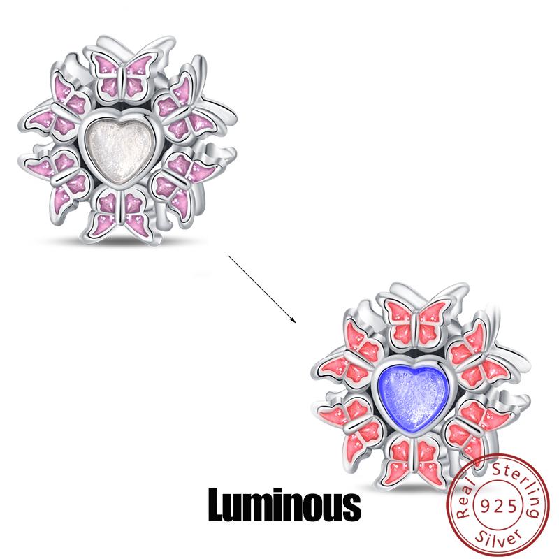 Elegant S925 Silver Butterfly & Dragonfly Multicolor Charms Beads Pendant 3mm DIY Fine Jewelry Making Accessories Gifts