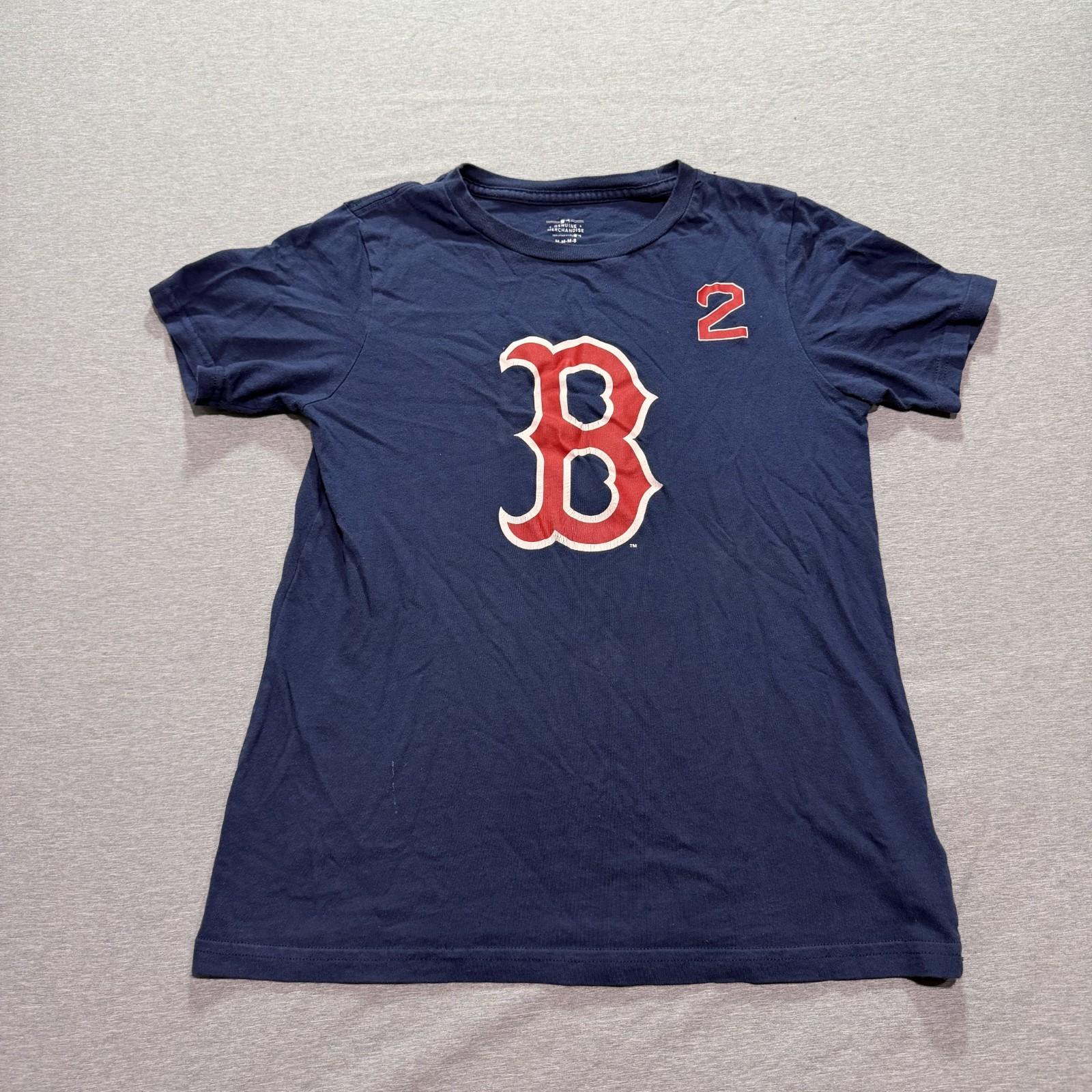 Boston Red Sox T Shirt Women M Graphic Print Baseball Bogaerts 2 Lounge Blue Tee S