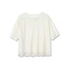 Dimanaf 2025 Women T-shirt Summer Shirt Lace White Blouse Short Sleeve Buttons Fashion Tops Tees Loose White Tees New