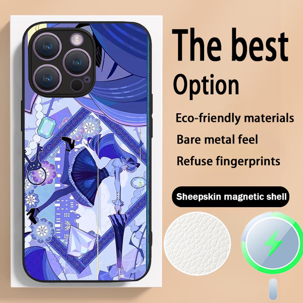 Vivian cooles Spielmädchen Muster Handyhülle Für iPhone 16 15 14 13 12 11 Plus Pro Max High-End Luxus Magsafe Schafsleder
