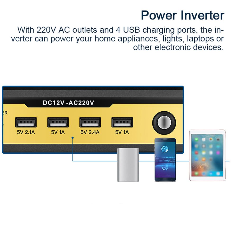 6000W Car Power Inverter LED Digital Modified Sinewave Inverter 12V To 220V Converter with AC