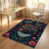 Garden Cats Theme Soft Crystal Velvet Rug Custom Name & Text Print Non Slip Floor Rug for Bedroom Living Room