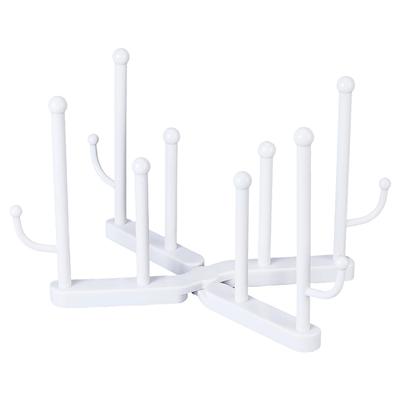 1set Plastic Folding Bottle Drying Rack Multi-functional Kitchen Storage Rack White 180x210x170mm