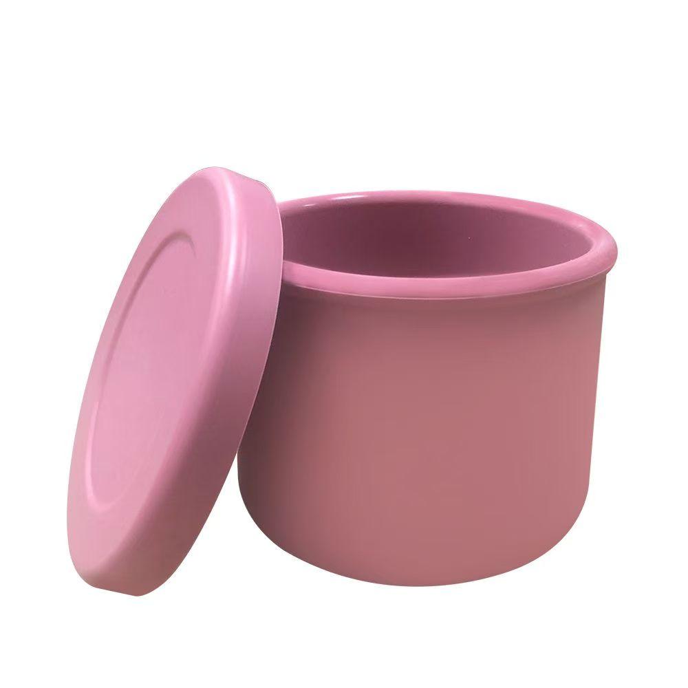Silicone Bowl with Lid Preservation Box,Bento Lunch Box,Fruit Salad Preservation Bowl, Modern and Simple Sealed Circular Storage