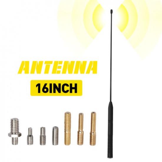 

16inch Car Rubber Antenna Mast Radio AM/FM Antena Kit Universal Screw Black US