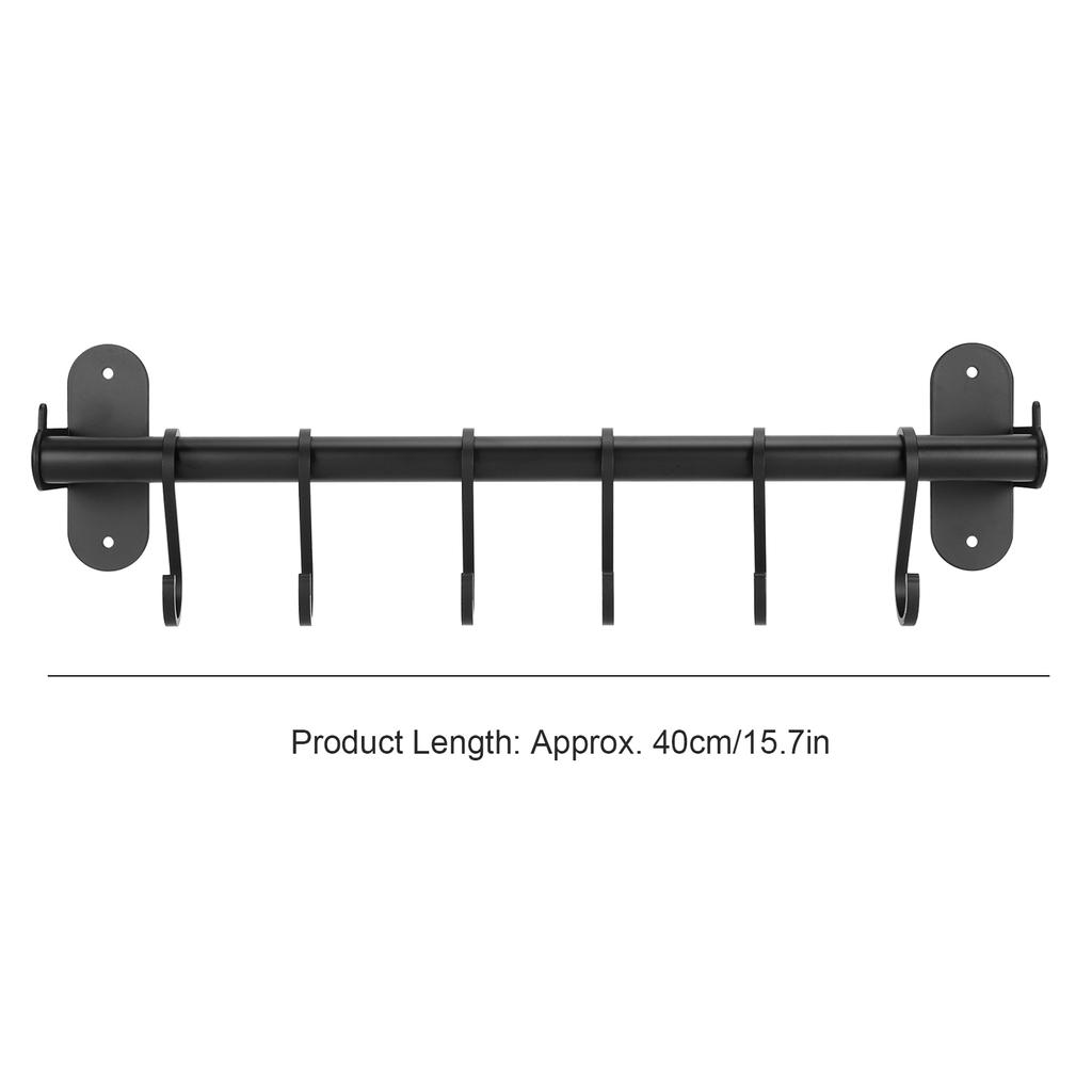 Pot Lid Hanger 40cm, 6 Hooks Punch Wall Mounted Storage Holder