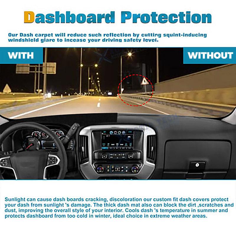 For Chevrolet Silverado/GMC Sierra 2007-2013 Car Dashboard Cover Mat Dash Board Sun Shade Anti-UV Pad Sun-proof Carpet Cushion