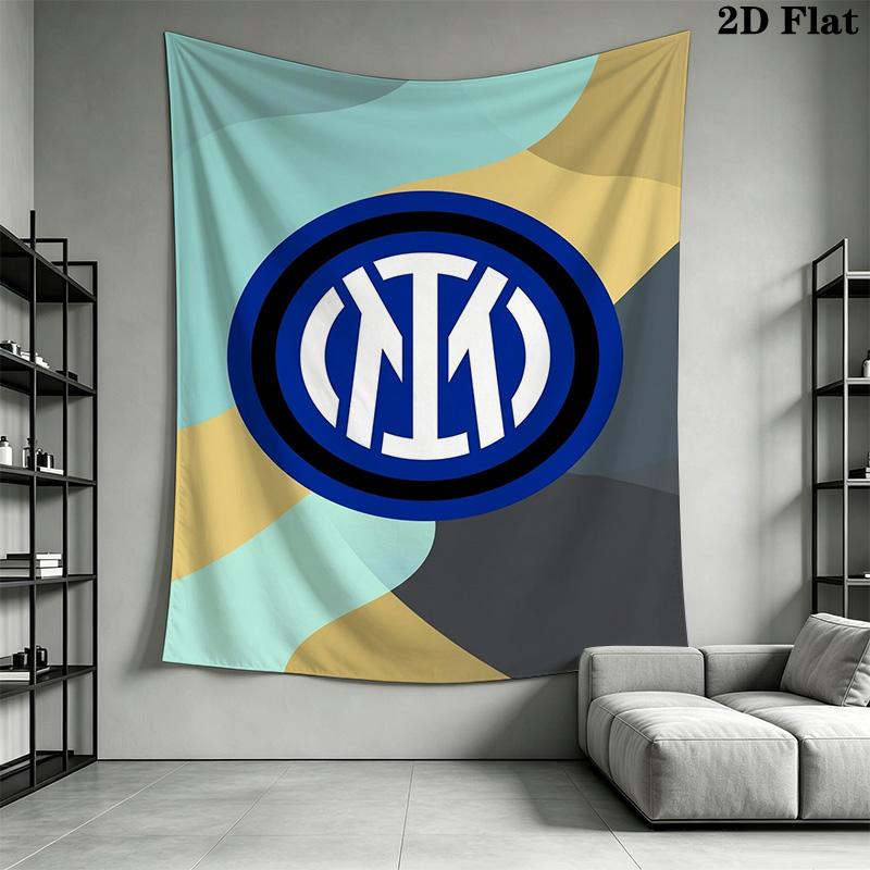 Inter Milan Logo Wallpaper Threepiece Set 1 Duvet Cover 2 Pillowcase Without Core Christmas Birthday Gift Bedding Set Soft And Comfortable