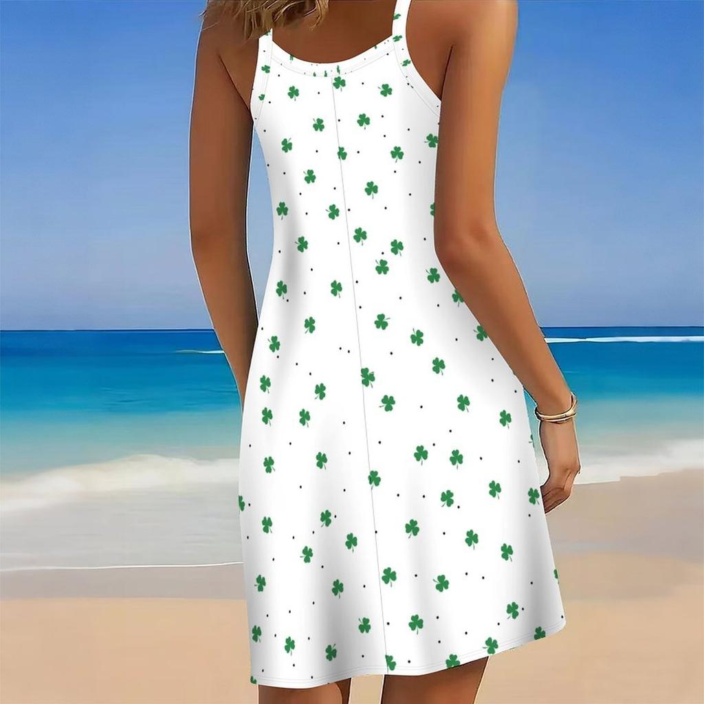 Women's Beach Dress Mini Dress Print Casual Modern Dress Sleeveless Loose Fit Outdoor Daily Summer