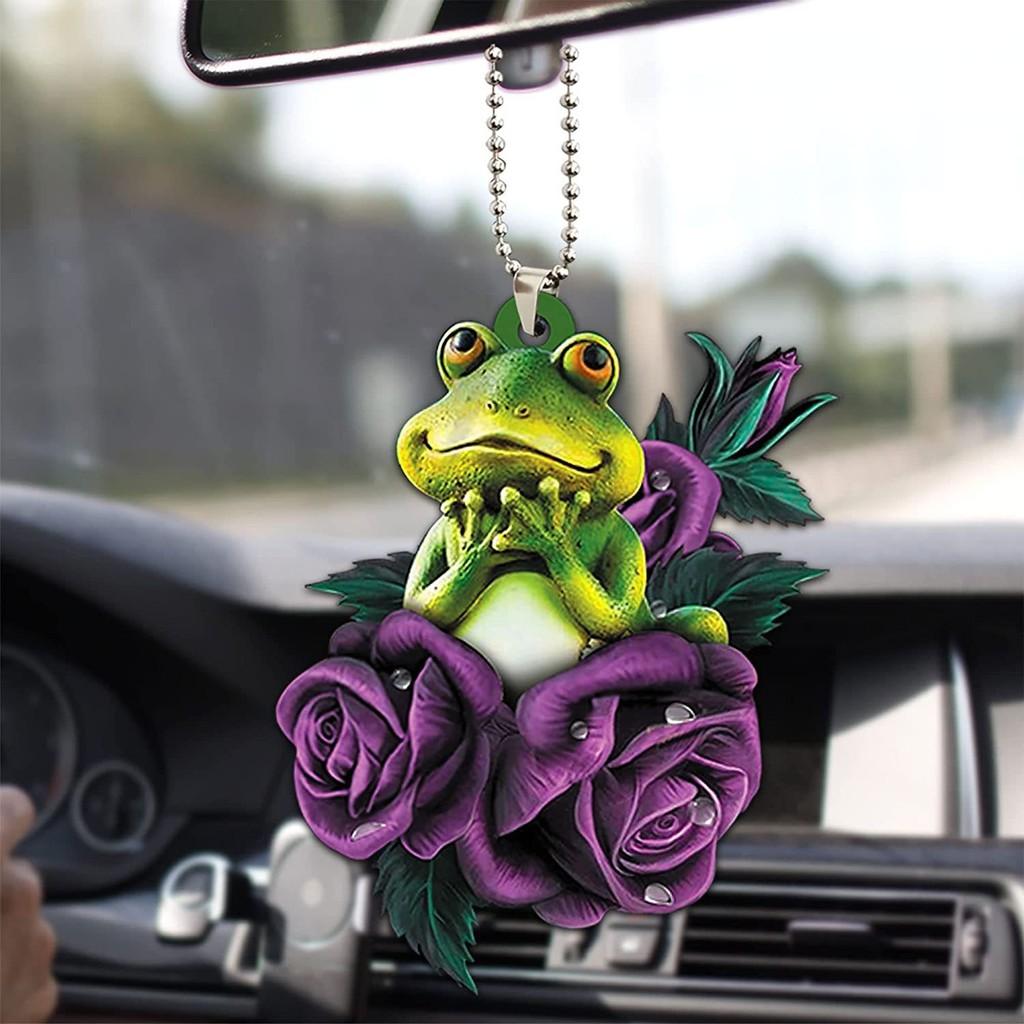 New Exciting Green Frog Car Charm Adorable Acrylic Keychain Home Decor Accessory