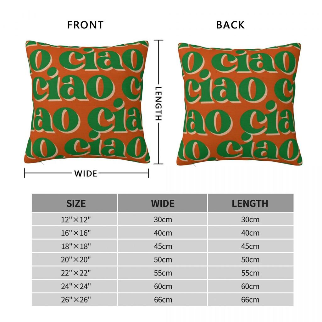 Ciao Fun Retro Italian Pillowcase Polyester Linen Velvet Printed Zip Decor Pillow Case Sofa Cushion Cover