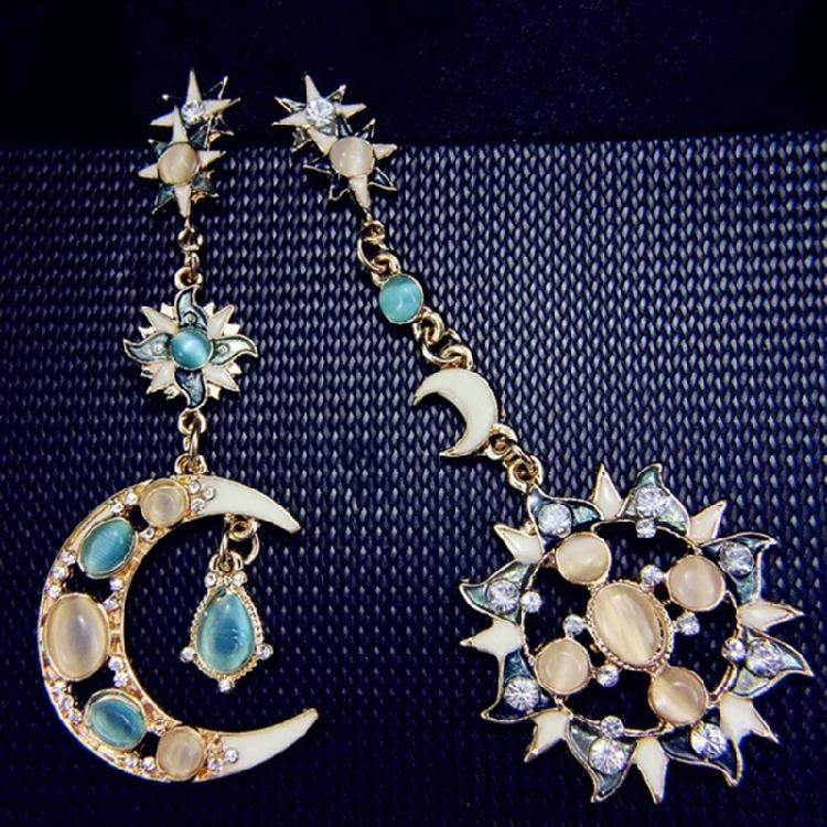 Moon Sun Earrings Drop Dangle Earrings Alloy Material Party Jewelry for Girls